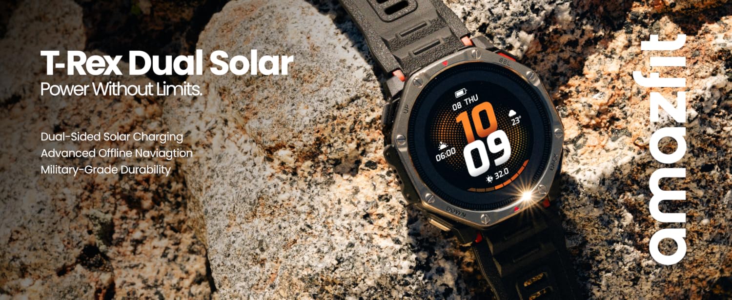 T-Rex Dual Solar vs. Other Amazfit T-Rex Smartwatches