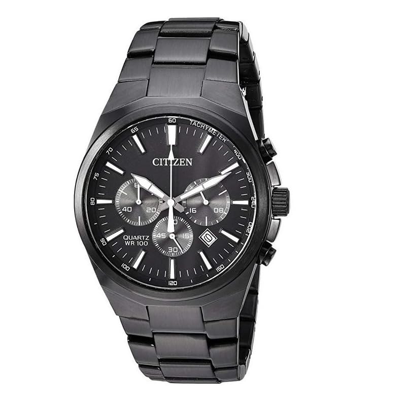 Citizen Herren Quarz Edelstahl Freizeituhr, Farbe: Schwarz (Modell: AN8175-55E)