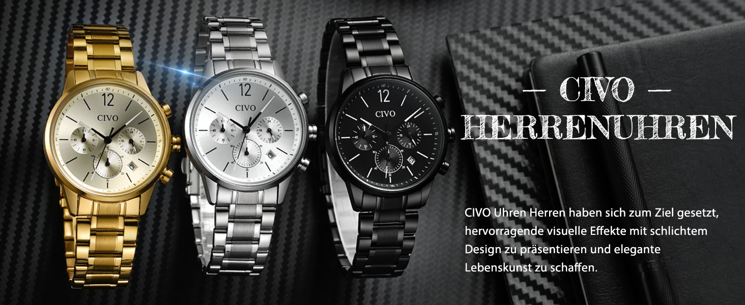 Civo 8334-silver Dress Watch