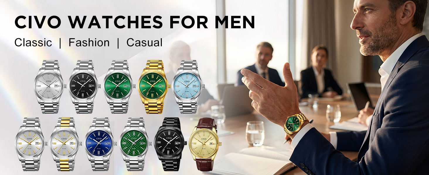 - CIVO STAINLESS STEEL DRESS WATCHES FOR MEN -