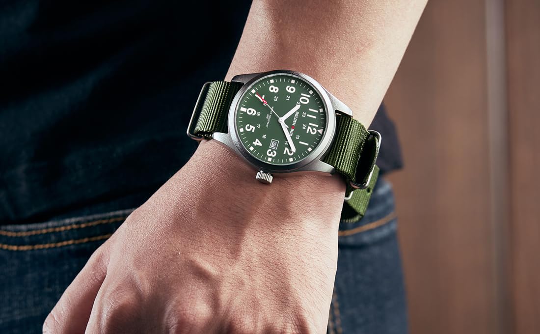 GOLDEN HOUR Nylon Slip-Thru Strap Military Watches